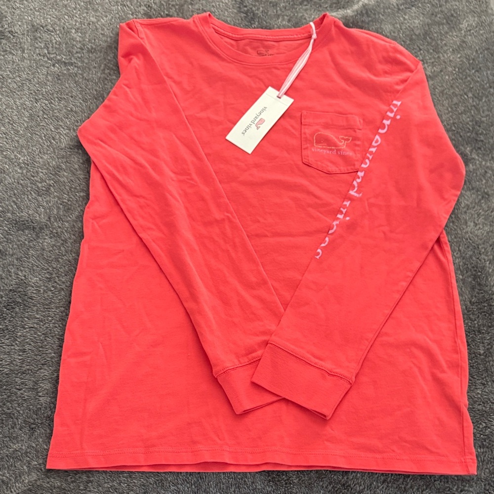 Vineyard Vines Kids Coral Long Sleeve Tee